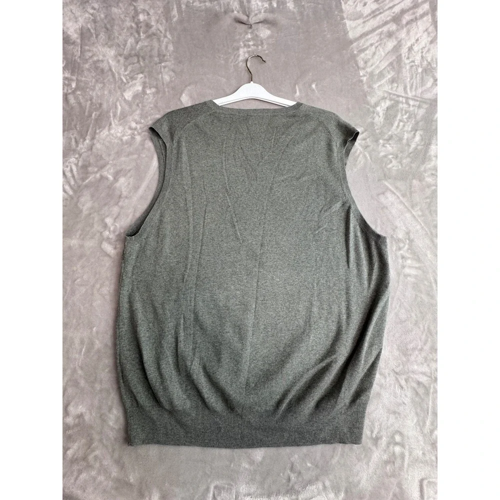 Polo Ralph Lauren Mens XXL Grey Pima Cotton V-Neck Sweater Vest Embroidered Pony